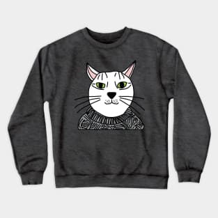 Portrait of Sweater Cat Crewneck Sweatshirt